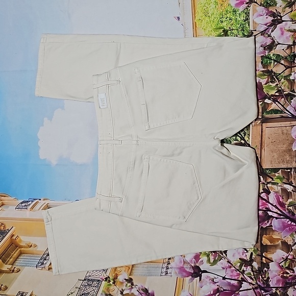 Paige Cindy Cream Zippered Pocket High Waisted Jeans Size 27 - Picture 9 of 10